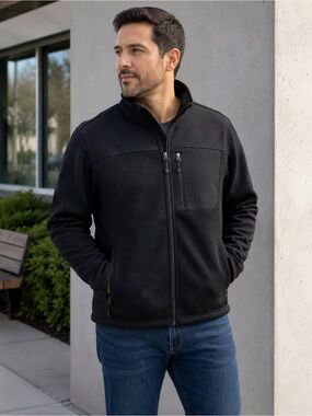 Swiss Tech Black Soft Shell Sweater Fleece Jacket L/G